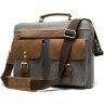 Текстильная мужская сумка - портфель с кожаными вставками VINTAGE STYLE (20001) - 3