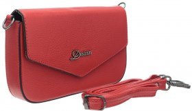 Маленькая красная женская сумка из кожи с плечевым ремнем Desisan (19135) - 2