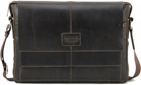 Мужская коричневая сумка-мессенджер из натуральной кожи в стиле винтаж Tom Stone (10969) - 2