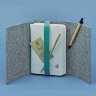 Фетровый женский блокнот (Софт-бук) с кожаными бирюзовыми вставками BlankNote (13703) - 2