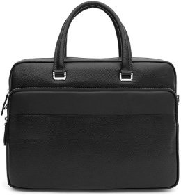 Мужская деловая сумка из зернистой кожи с отсеком под ноутбук Borsa Leather 64910
