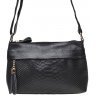 Женская стильная кожаная сумка небольшого размера в черном цвете Keizer (19354) - 2