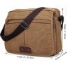 Текстильная мужская сумка-мессенджер коричневого цвета Vintage (14445) - 5