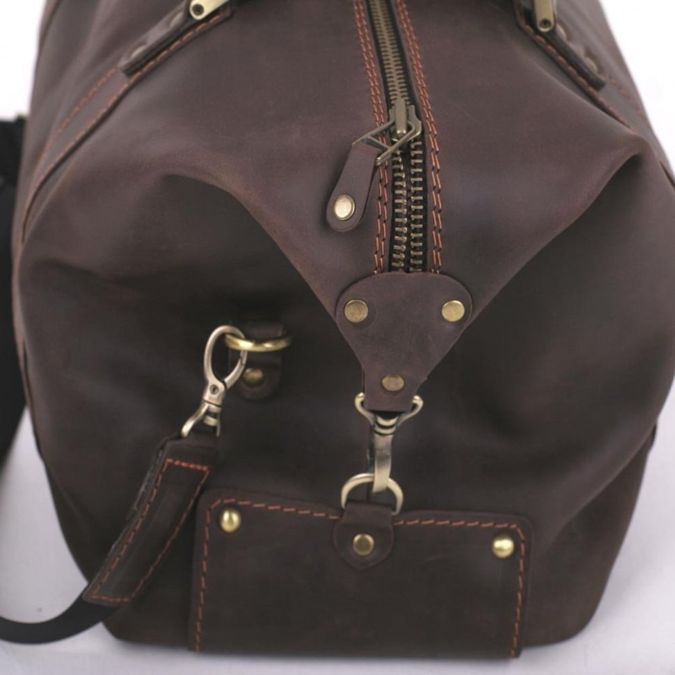 Винтажная дорожная сумка из натуральной итальянской кожи Travel Leather Bag (11004)