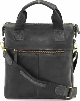 Мужская сумка черного цвета из винтажной кожи Крейзи VATTO (12063) - 2