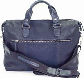 Синяя мужская сумка Флотар горизонтального типа с карманами VATTO (11668) - 2