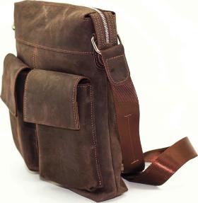 Мужская сумка из винтажной кожи коричневого цвета VATTO (12069) - 2