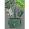 Женский подарочный набор кожаных аксессуаров зеленого цвета (сумка, картхолдер, браслет, брелок) BlankNote Монреаль (12336) - 3
