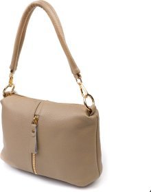 Бежевая женская сумка из натуральной кожи с одной лямкой Vintage (2422084)