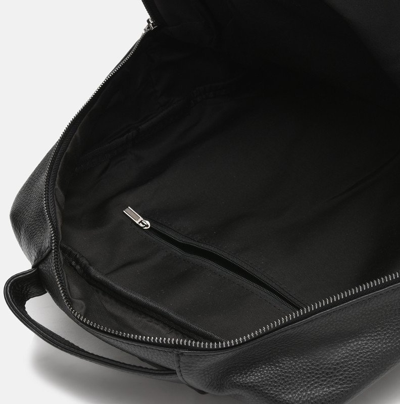 Вместительный мужской кожаный рюкзак черного цвета Keizer (56935)