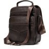 Кожаная сумка-барсетка из кожи флотар коричневого цвета Vintage (14991)  - 2