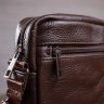 Компактная сумка на плечо из натуральной кожи коричневого цвета Vintage (14993) - 6