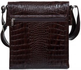 Добротная мужская сумка-планшет из натуральной кожи с эффектом под крокодила DESISAN (19206) - 2