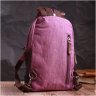 Фиолетовая женская сумка-рюкзак среднего размера из текстиля Vintage 2422147 - 8