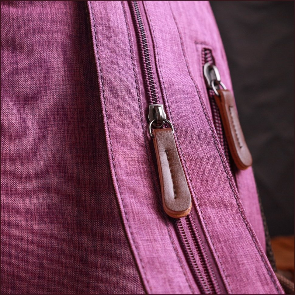 Фиолетовая женская сумка-рюкзак среднего размера из текстиля Vintage 2422147