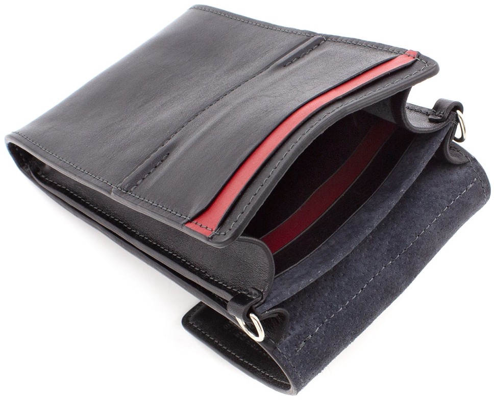 Кожаная вертикальная сумка-кошелек из гладкой кожи Grande Pelle (10163)