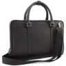 Вместительная кожаная сумка для ноутбука и документов формата А4 с плетением - H.T Leather (10146) - 1