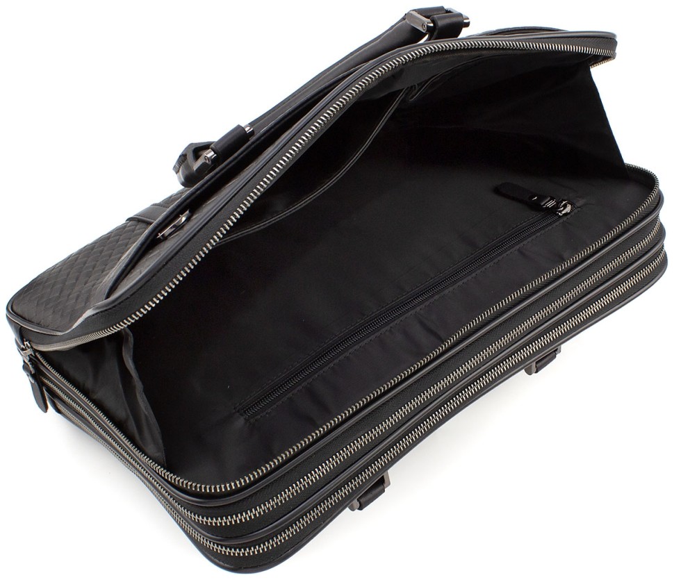 Вместительная кожаная сумка для ноутбука и документов формата А4 с плетением - H.T Leather (10146)