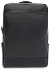 Просторный мужской кожаный рюкзак черного цвета на одно отделение Ricco Grande 71556