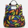 Молодежный женский рюкзак-сумка из текстиля с принтом Перья - Monsen (21462) - 3