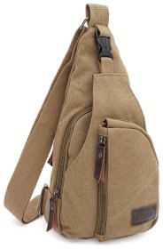 Мужской слинг-рюкзак из плотного текстиля цвета хаки Monsen 71763
