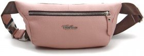 Светло-розовая женская поясная сумка из натуральной кожи Tom Stone (10918) - 2