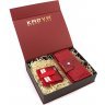 Подарочный женский набор красного цвета из лаковой кожи (кошелек и картхолдер) KARYA (19851) - 1