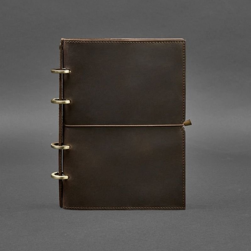 Кожаный блокнот на кольцах (софт-бук) в мягкой коричневой обложке BlankNote (14177)