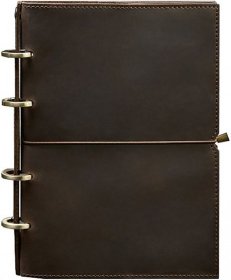 Кожаный блокнот на кольцах (софт-бук) в мягкой коричневой обложке BlankNote (14177)