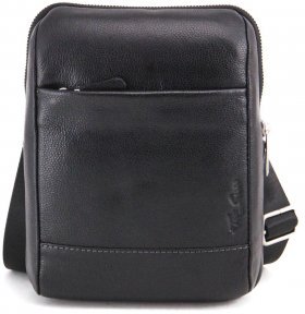 Мужская черная сумка-планшет через плечо из натуральной кожи Tom Stone (10982) - 2