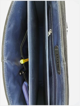Стильный мужской портфель синего цвета из винтажной кожи VATTO (11728) - 2