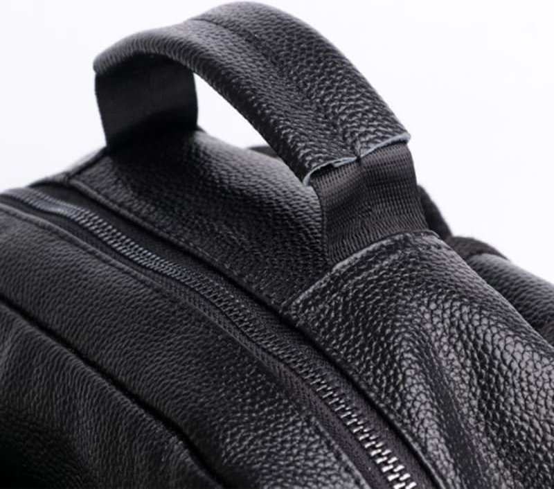 Большой мужской кожаный рюкзак черного цвета Keizer (57191)