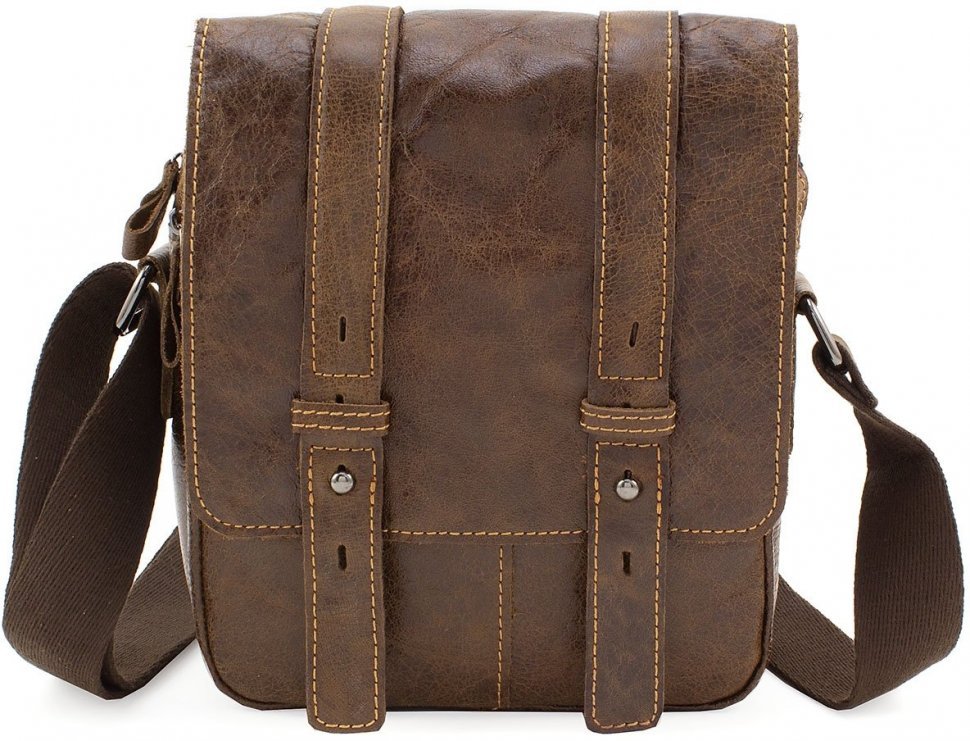 Кожаная недорогая мужская сумка винтажного стиля (под старину) Leather Collection (10365)