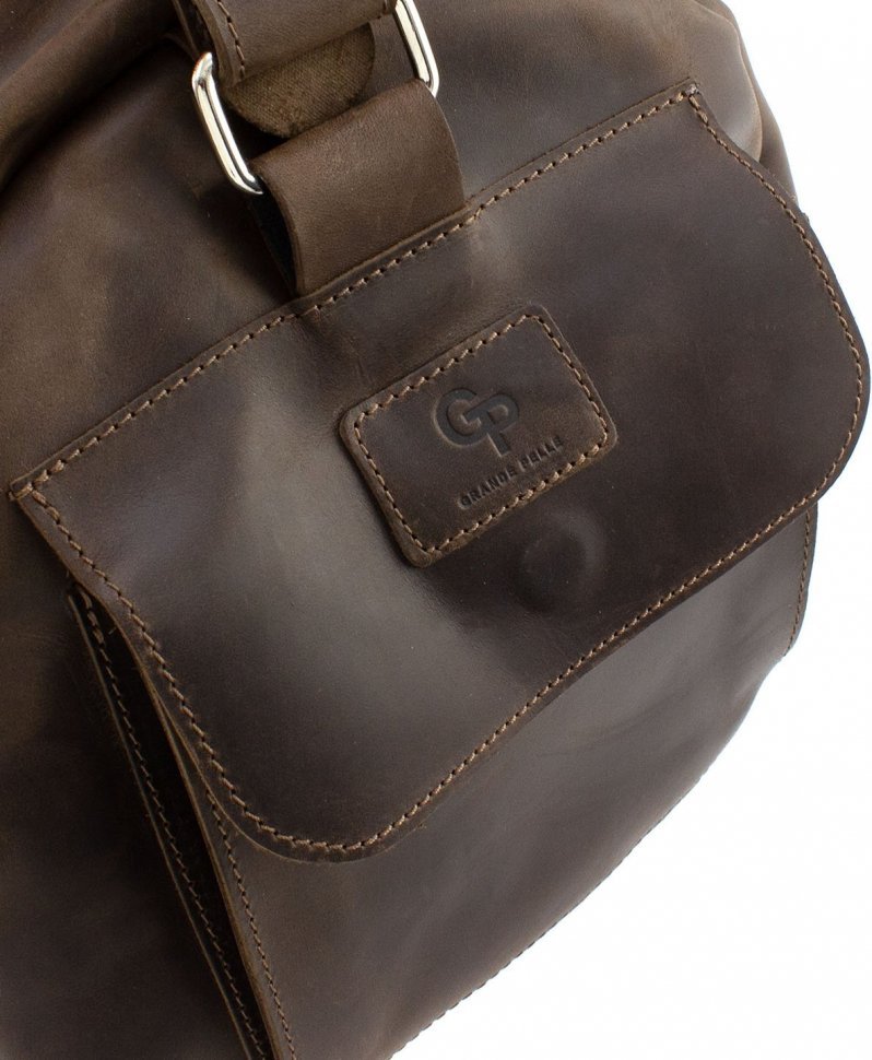 Вместительная дорожная сумка из натуральной кожи премиум качества Grande Pelle (15485)