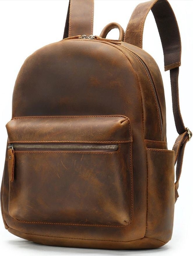 Рюкзак для ноутбука из натуральной кожи коричневого цвета VINTAGE STYLE (14699)