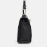 Женская кожаная сумка-трапеция с тиснением под рептилию черного цвета Keizer 71595 - 4