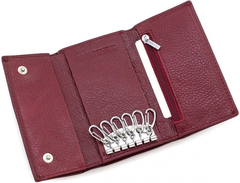 Женская ключница бордового цвета из натуральной кожи ST Leather (14022)